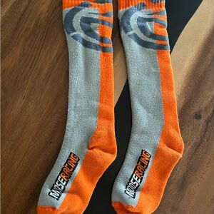 Orange and Gray Men's Moose Racing Socks